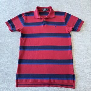 Polo Ralph Lauren‎ Polo Shirt Mens Medium Short Sleeve Red/Blue Bold Striped